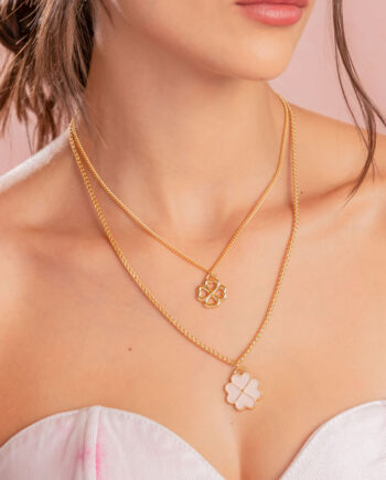 Collar Layering Trebol x2 + Aretes AVM X TERS