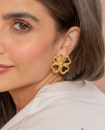 Aretes Maxi Trebol Dorados AVM X TERS