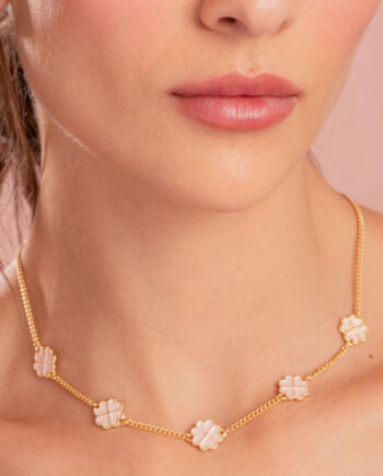 Set Collar Made Of Luck Rosa + Aretes AVM X TERS